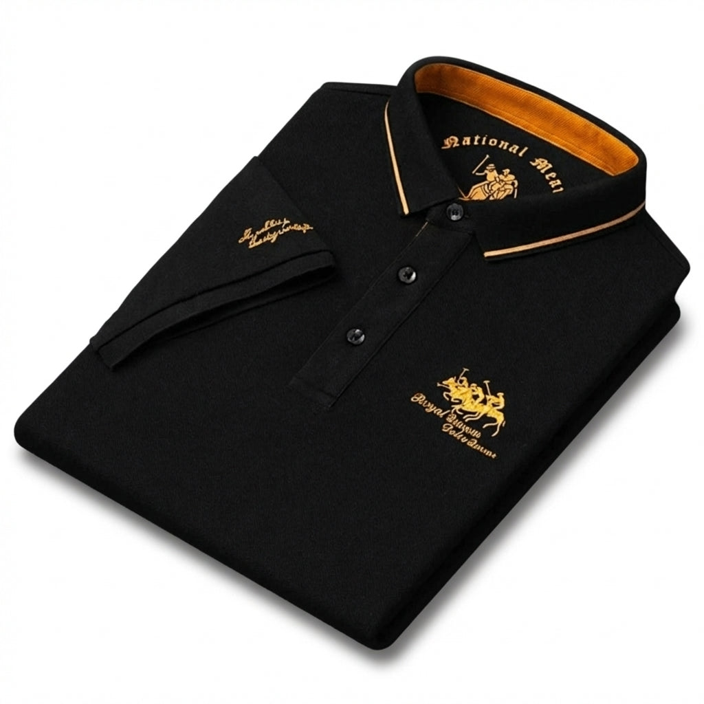 SANTI - Polo de manga corta en piqué con detalles a contraste y bordado emblemático™