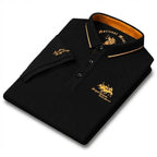 SANTI - Polo de manga corta en piqué con detalles a contraste y bordado emblemático™