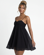 AINHOA - Minivestido babydoll de tirantes con vuelo e inclinación acampanada™