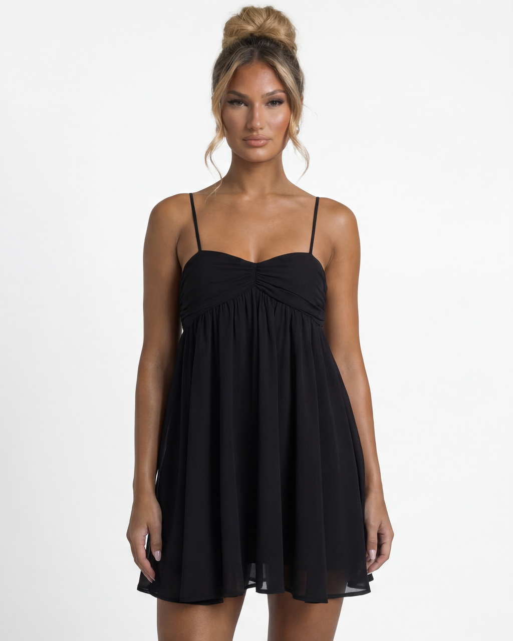 AINHOA - Minivestido babydoll de tirantes con vuelo e inclinación acampanada™