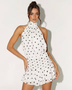 LUCÍA - Minivestido halter de lunares con espalda al aire™