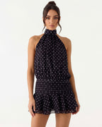 LUCÍA - Minivestido halter de lunares con espalda al aire™