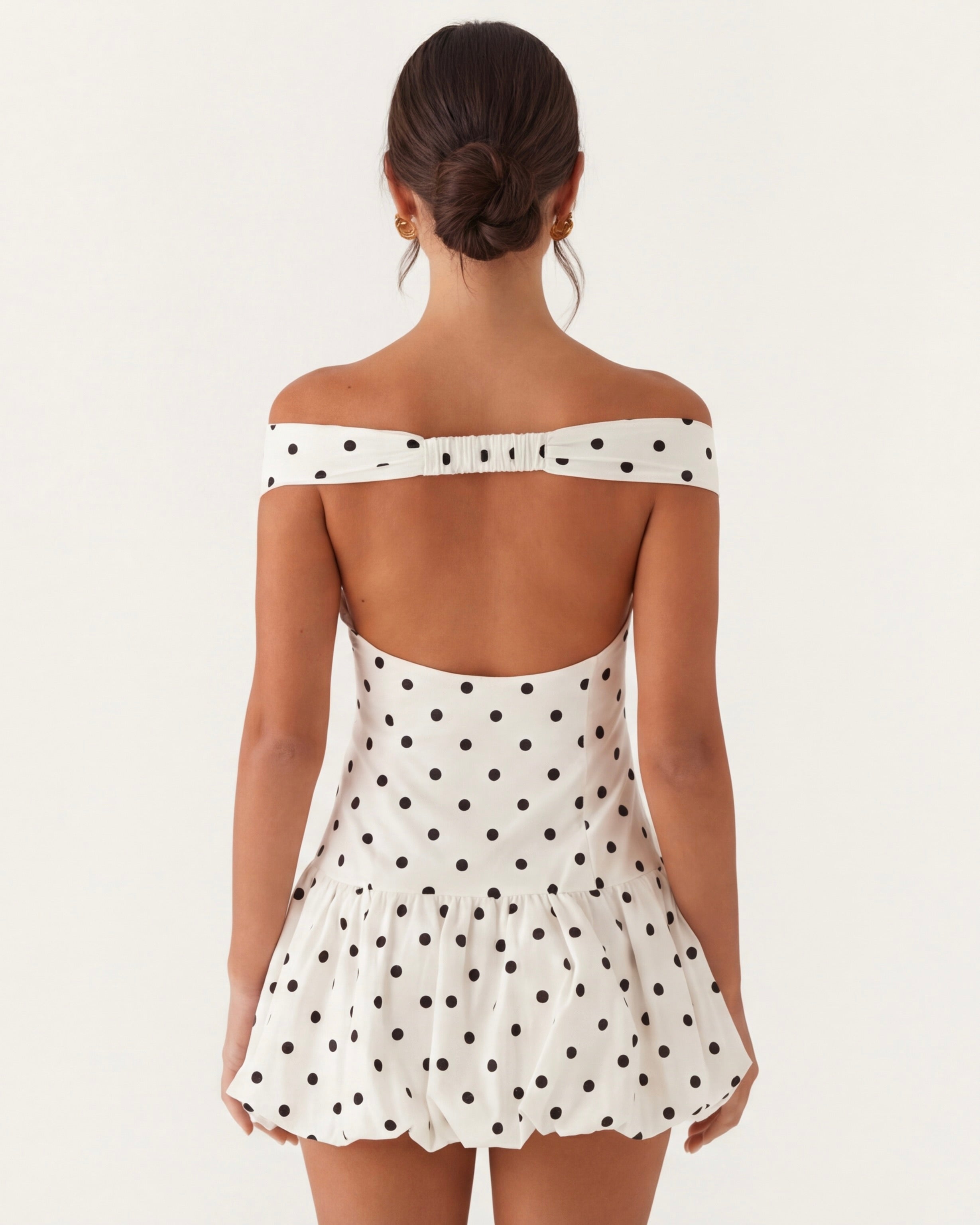MANUELA - Minivestido con escote barco de lunares™
