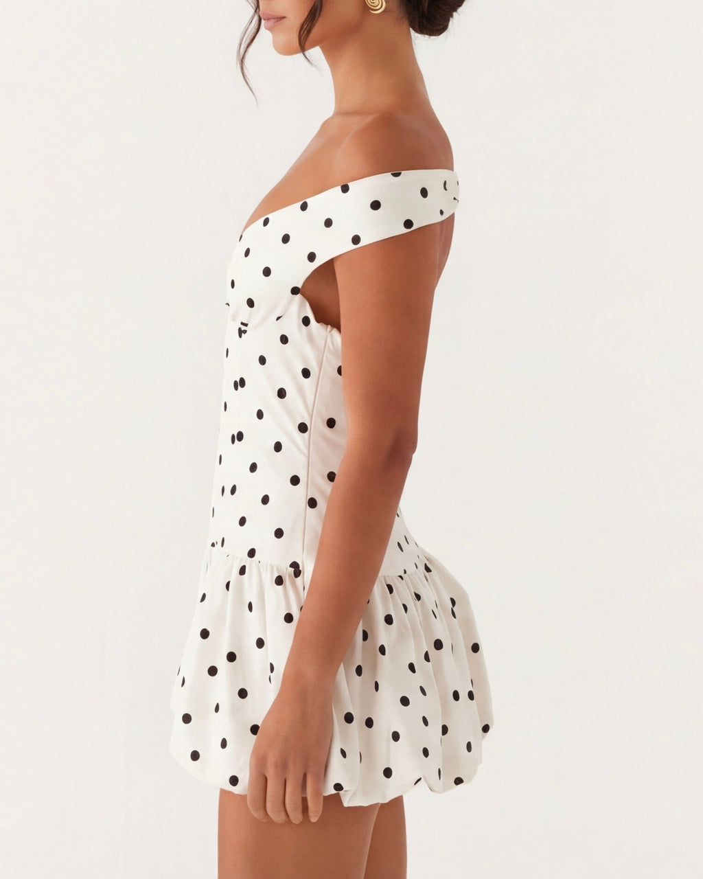 MANUELA - Minivestido con escote barco de lunares™