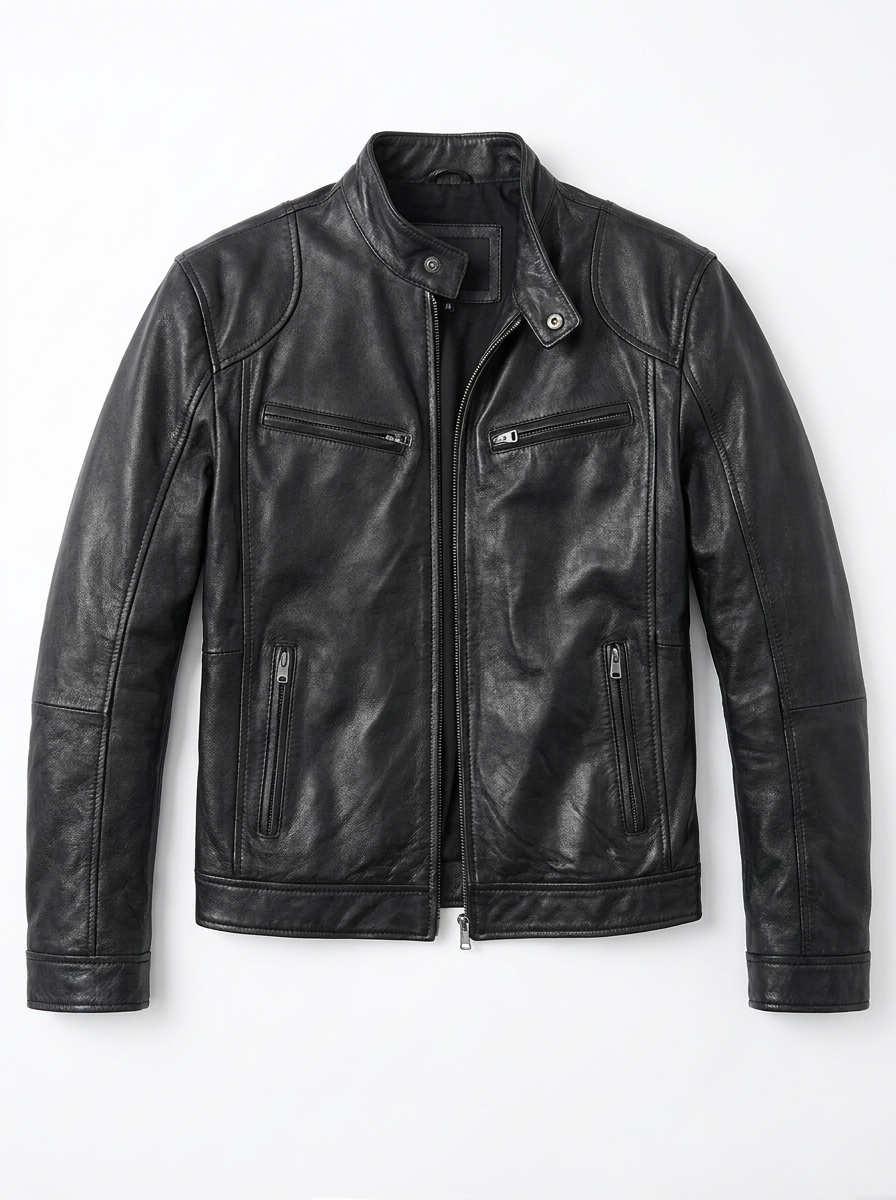RAÚL - Chaqueta de efecto piel estilo biker con cuello tira™