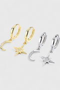 Pendientes Celestiales de Estrella y Luna