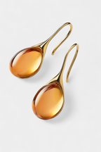 Pendientes de Gota de Cristal en Oro y Plata