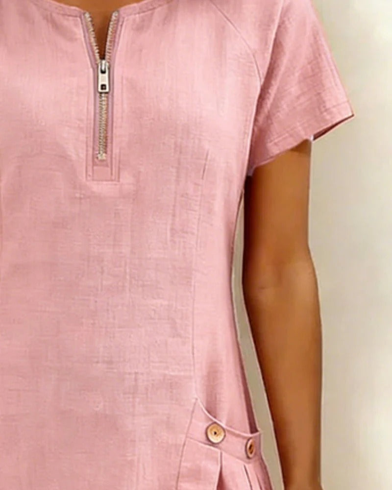 CAROLINA-Vestido de Algodón con Cremallera™