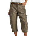 Violeta-Pantalones Capri Cargo