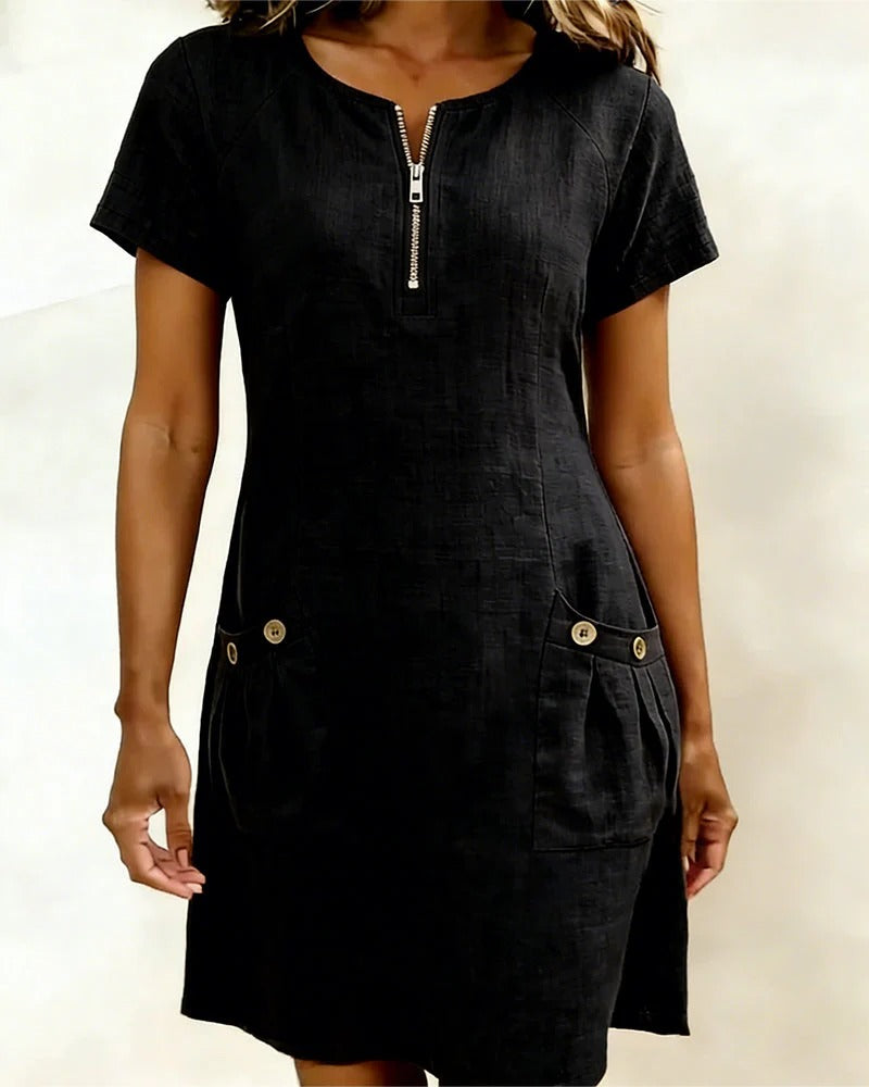 CAROLINA-Vestido de Algodón con Cremallera™