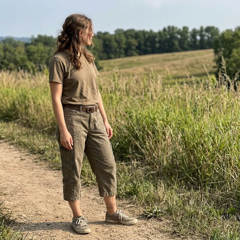 Violeta-Pantalones Capri Cargo