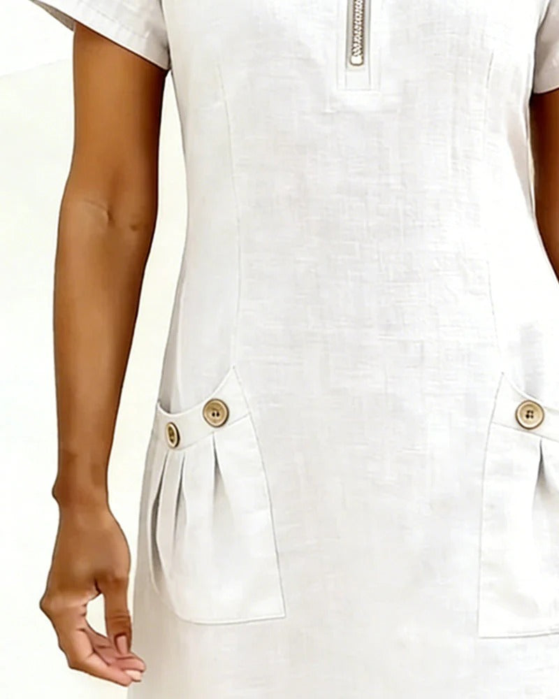CAROLINA-Vestido de Algodón con Cremallera™