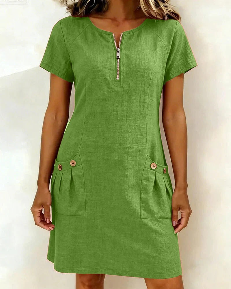 CAROLINA-Vestido de Algodón con Cremallera™