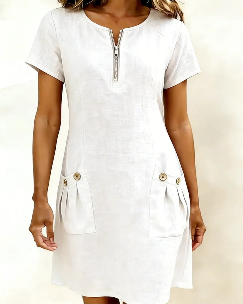 CAROLINA-Vestido de Algodón con Cremallera™