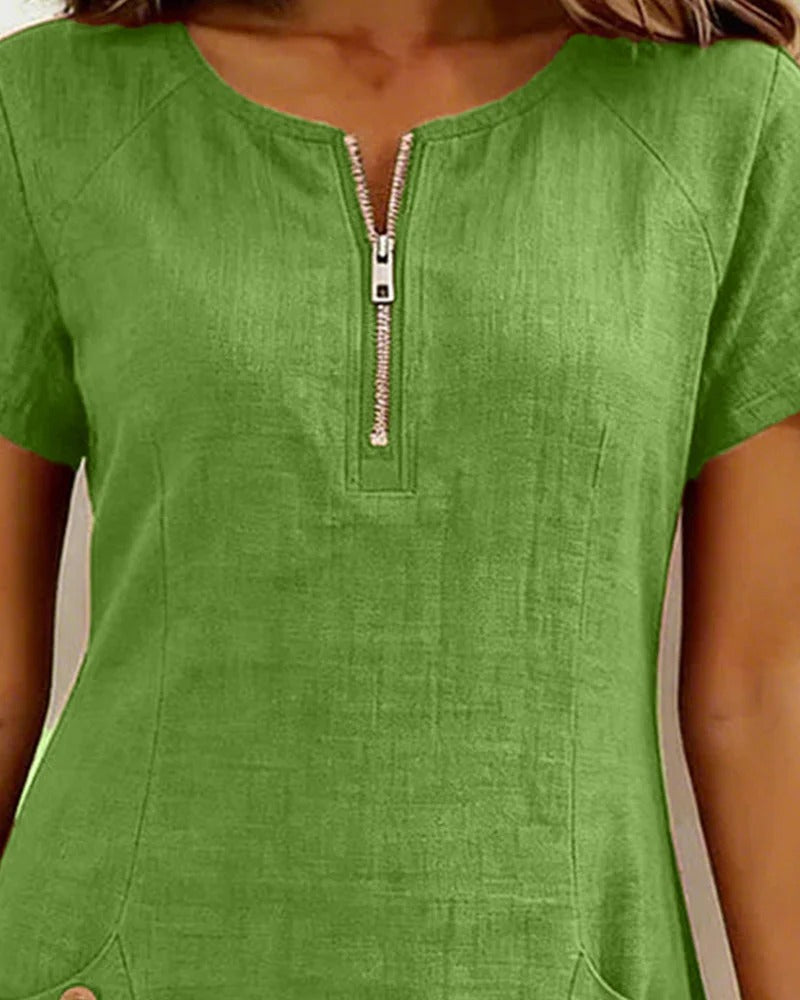 CAROLINA-Vestido de Algodón con Cremallera™