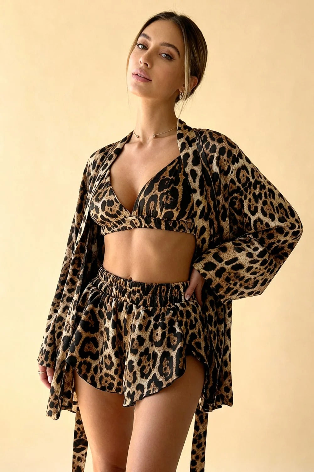 NAI-Conjunto de pijama de 3 piezas Leopardo