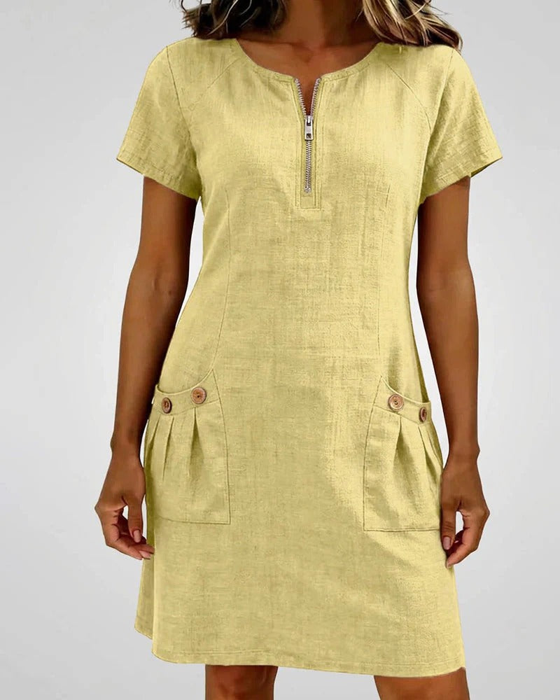 CAROLINA-Vestido de Algodón con Cremallera™