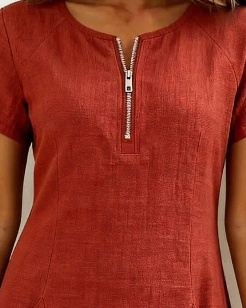 CAROLINA-Vestido de Algodón con Cremallera™