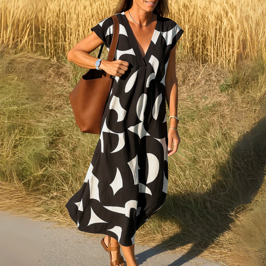 MARINA-Vestido de Verano con Escote en V