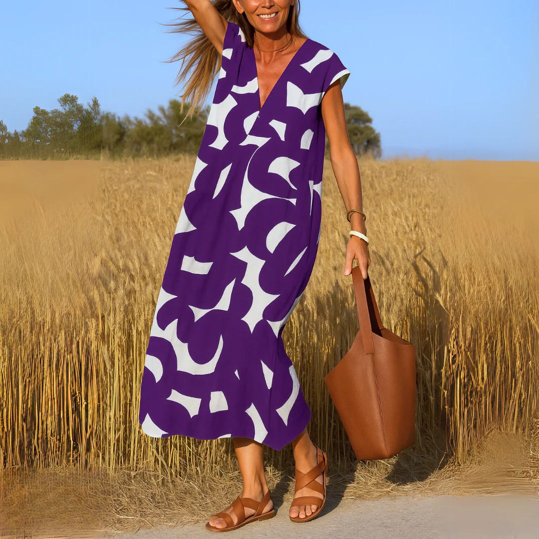 MARINA-Vestido de Verano con Escote en V