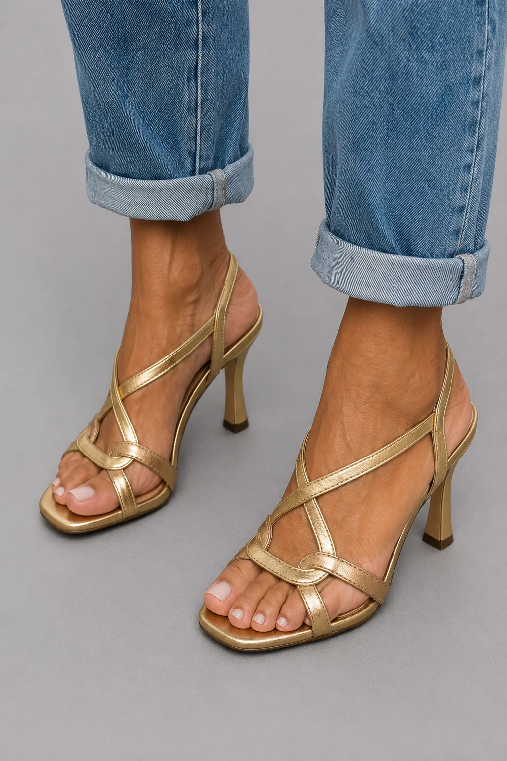 SOFÍA-Sandalias de Tacón Golden Summer Charm
