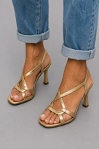 SOFÍA-Sandalias de Tacón Golden Summer Charm