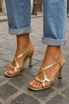 SOFÍA-Sandalias de Tacón Golden Summer Charm