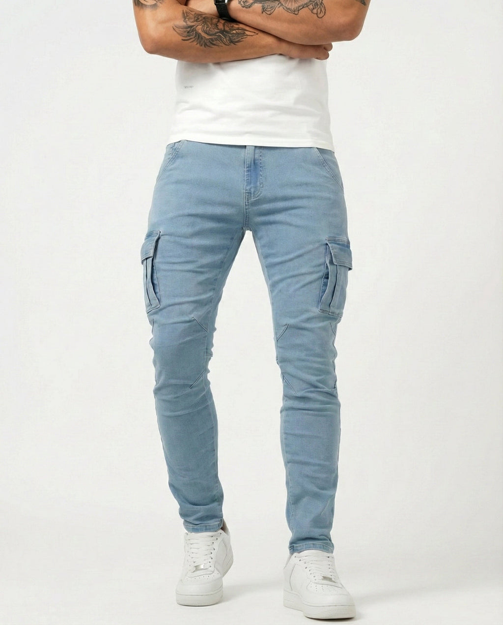 HUGO - Pantalones cargo elásticos de corte slim fit™