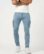 HUGO - Pantalones cargo elásticos de corte slim fit™