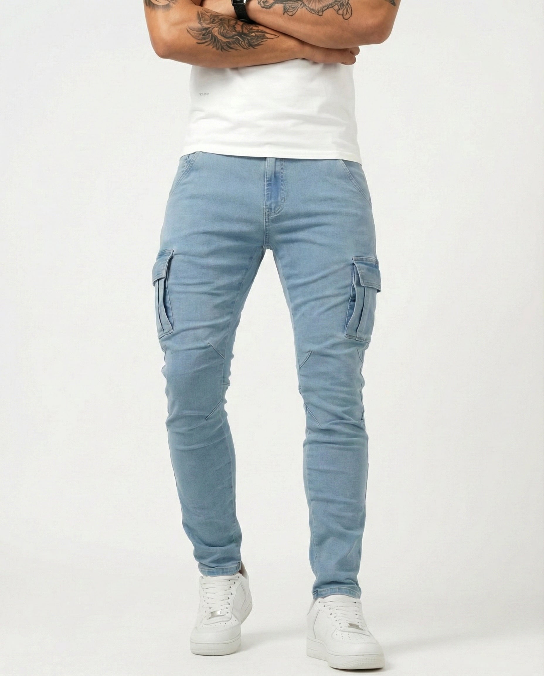 HUGO - Pantalones cargo elásticos de corte slim fit™