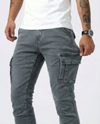HUGO - Pantalones cargo elásticos de corte slim fit™