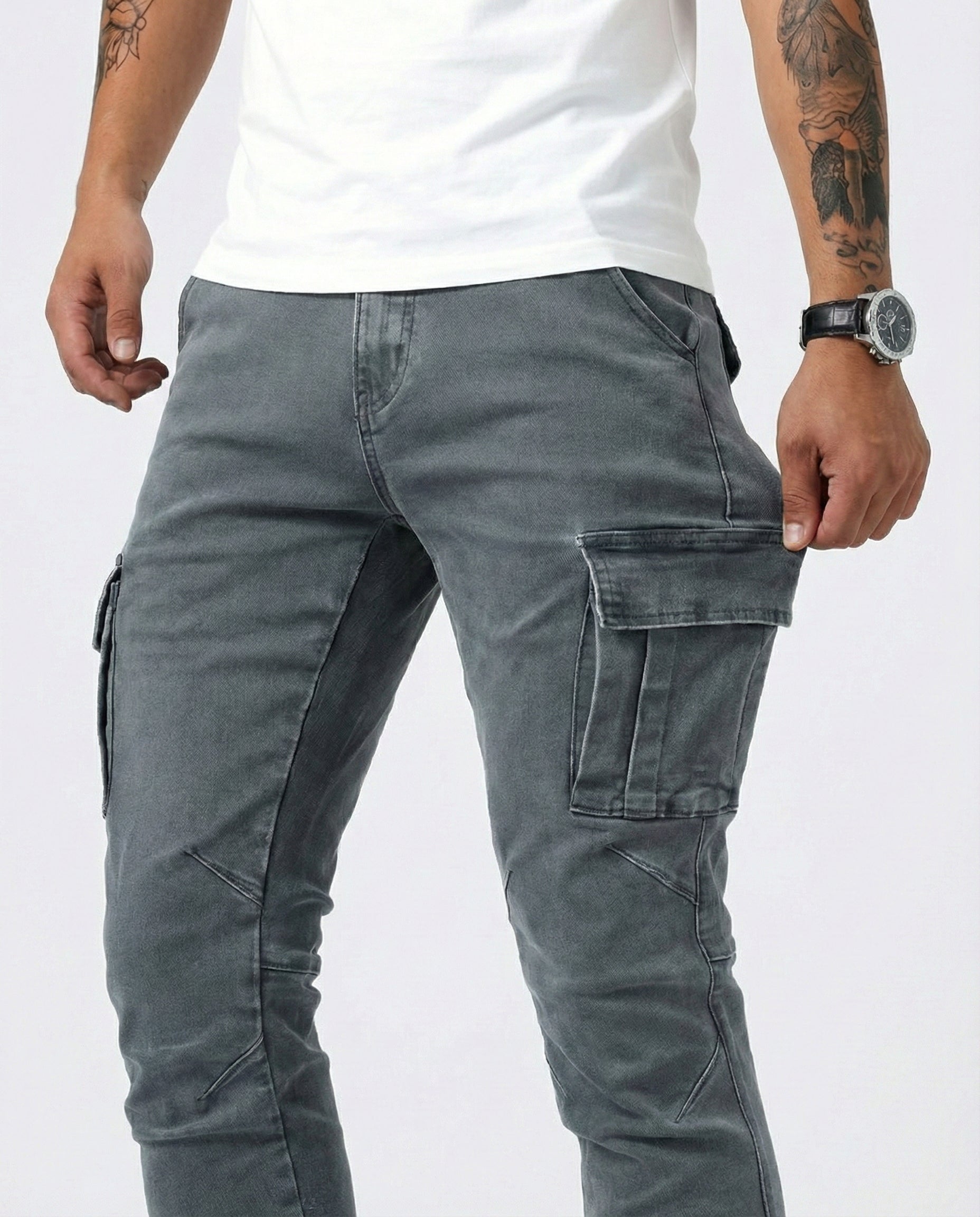 HUGO - Pantalones cargo elásticos de corte slim fit™