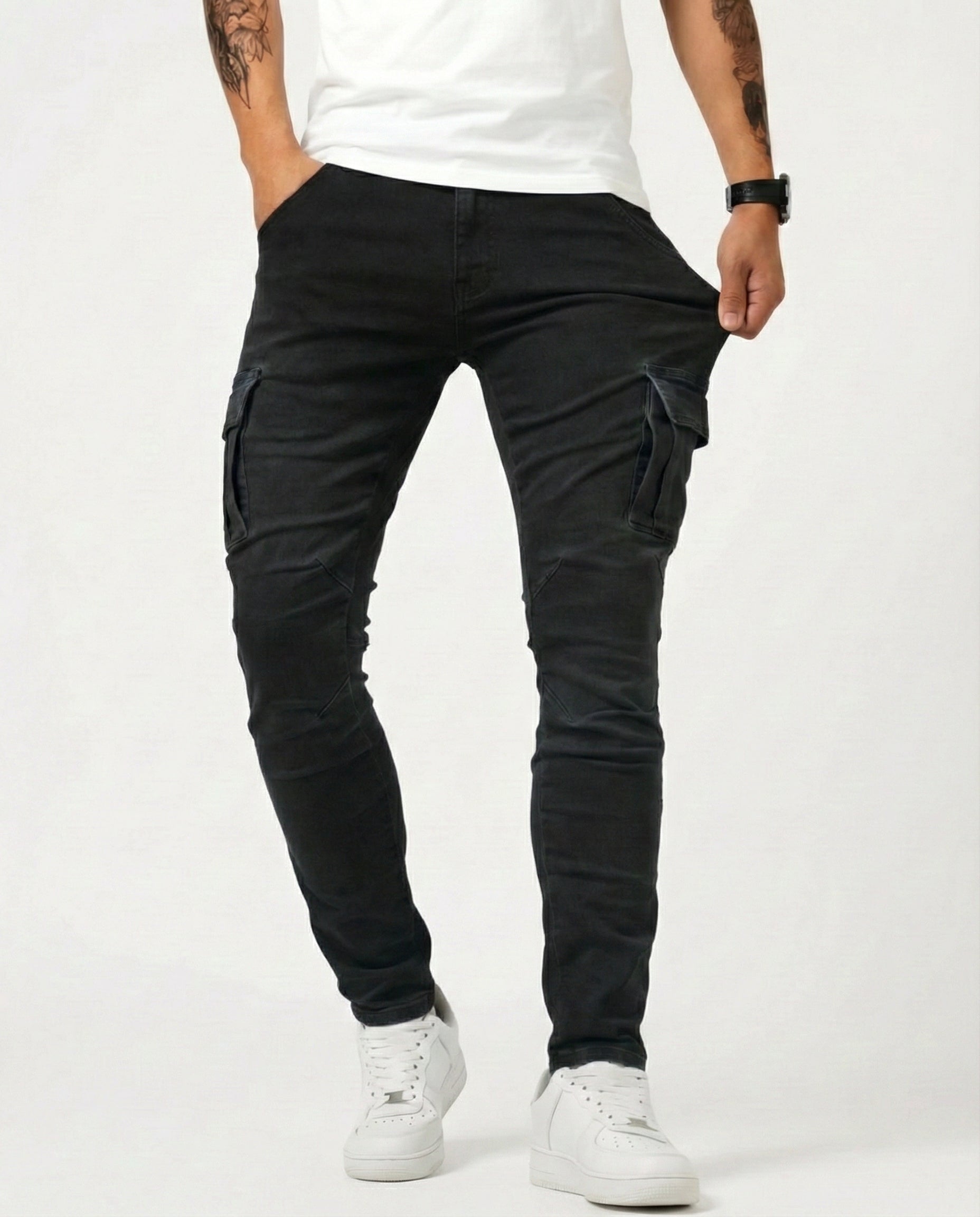 HUGO - Pantalones cargo elásticos de corte slim fit™