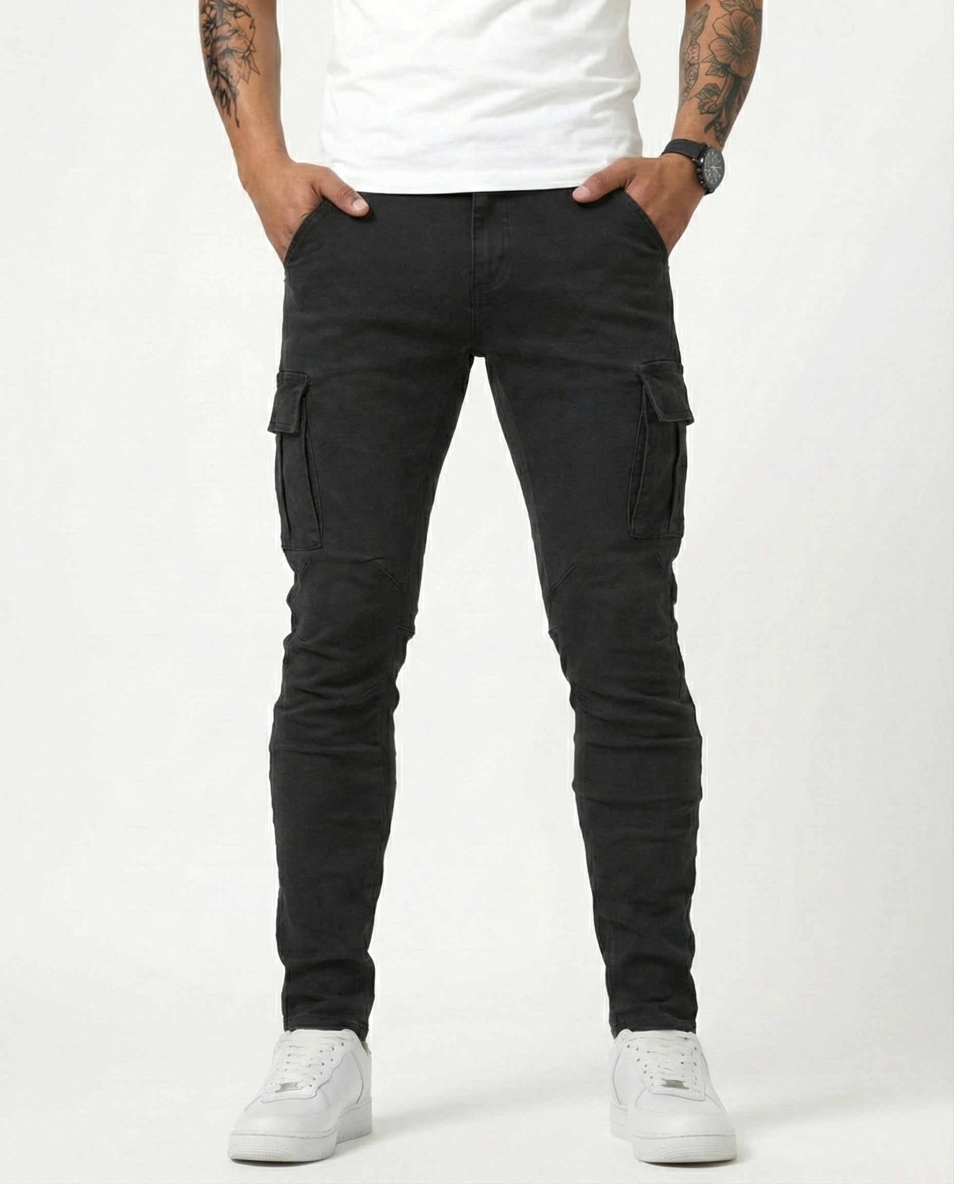 HUGO - Pantalones cargo elásticos de corte slim fit™