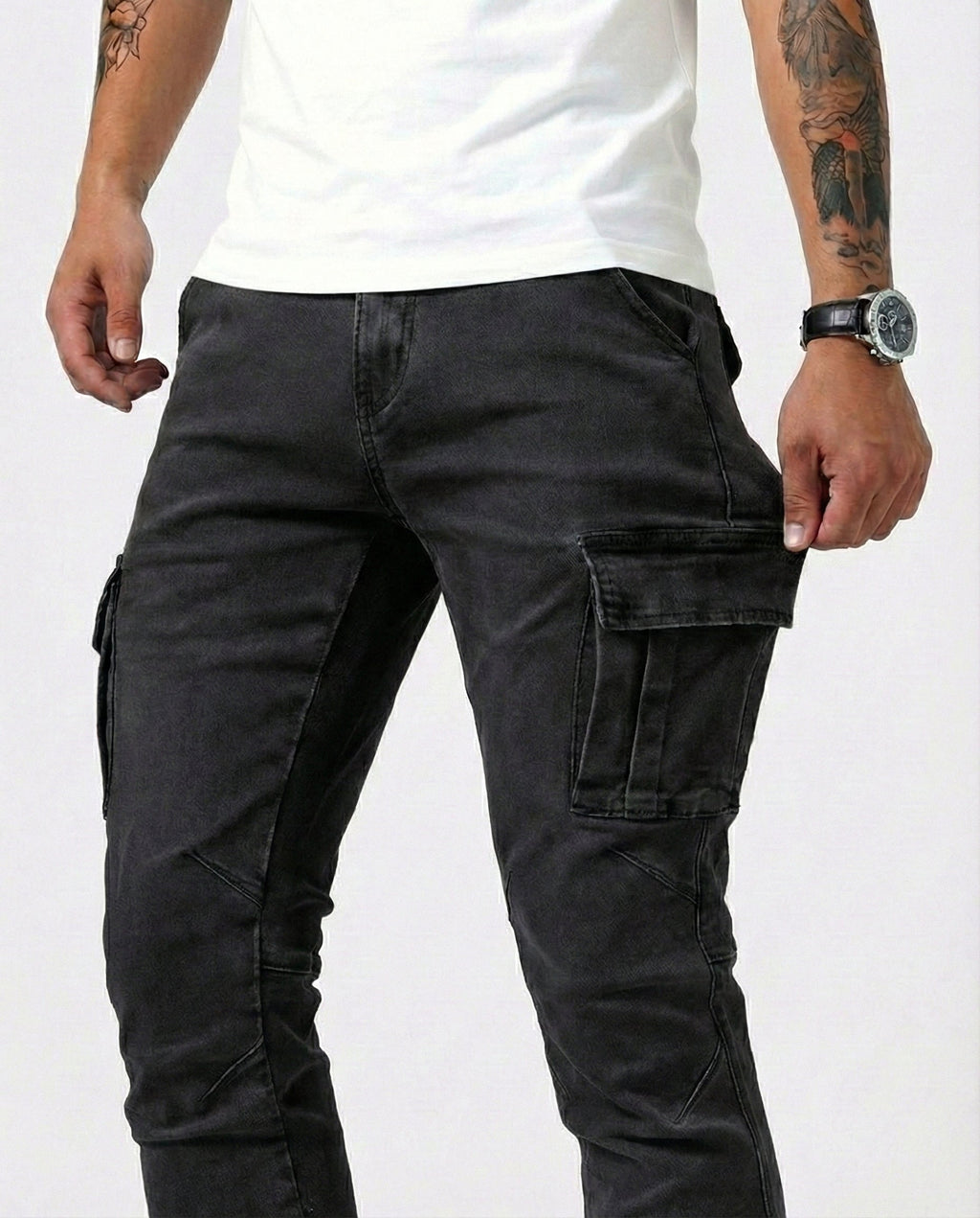 HUGO - Pantalones cargo elásticos de corte slim fit™