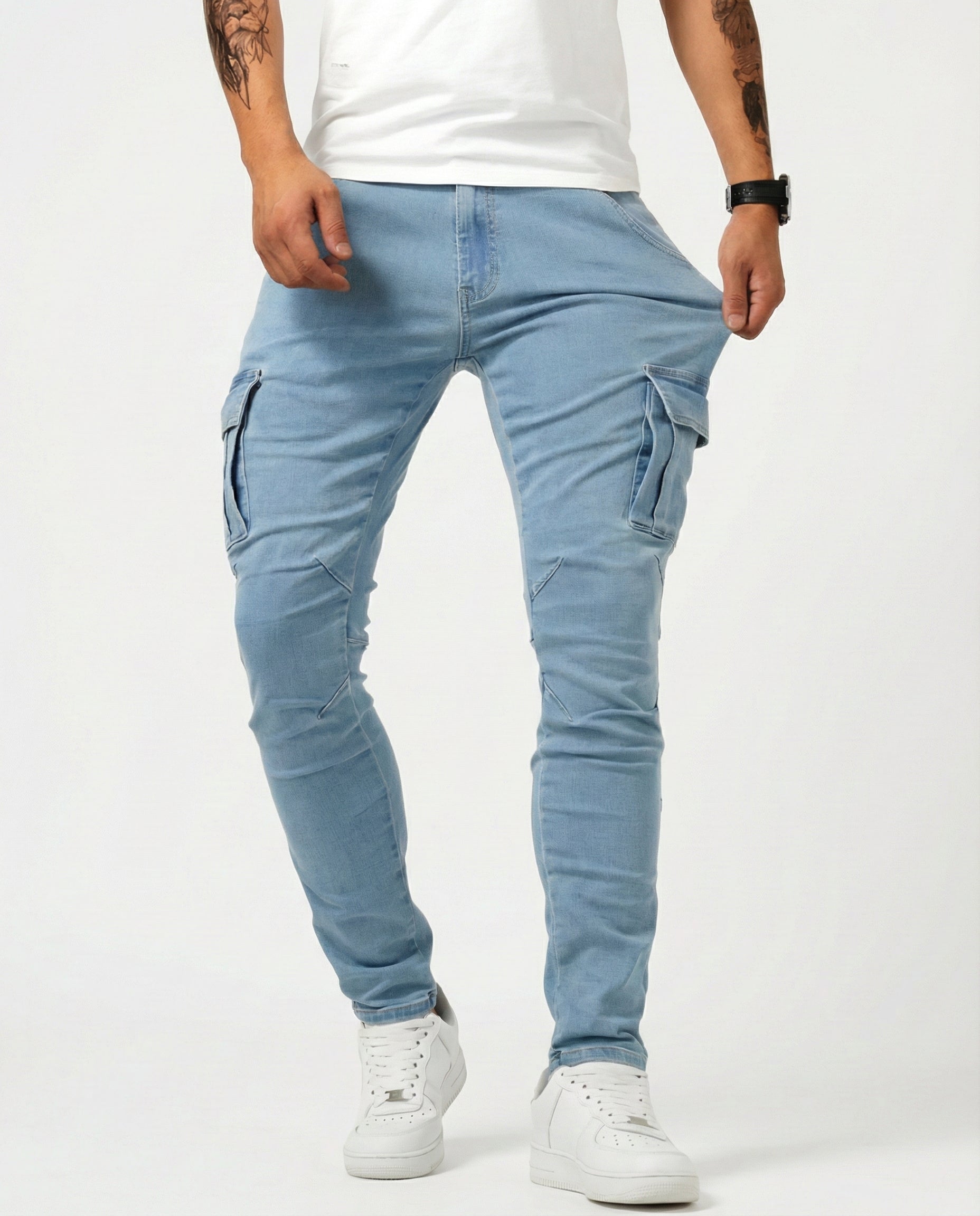 HUGO - Pantalones cargo elásticos de corte slim fit™