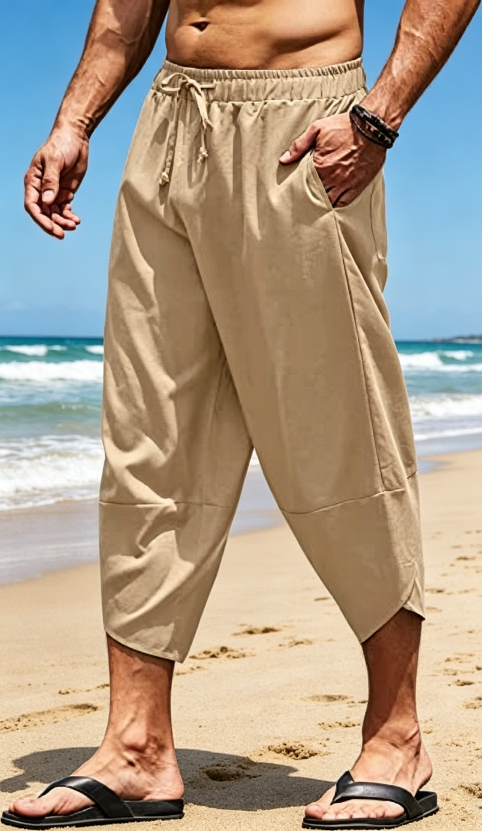 Pantalon capri bouffant décontracté pour homme