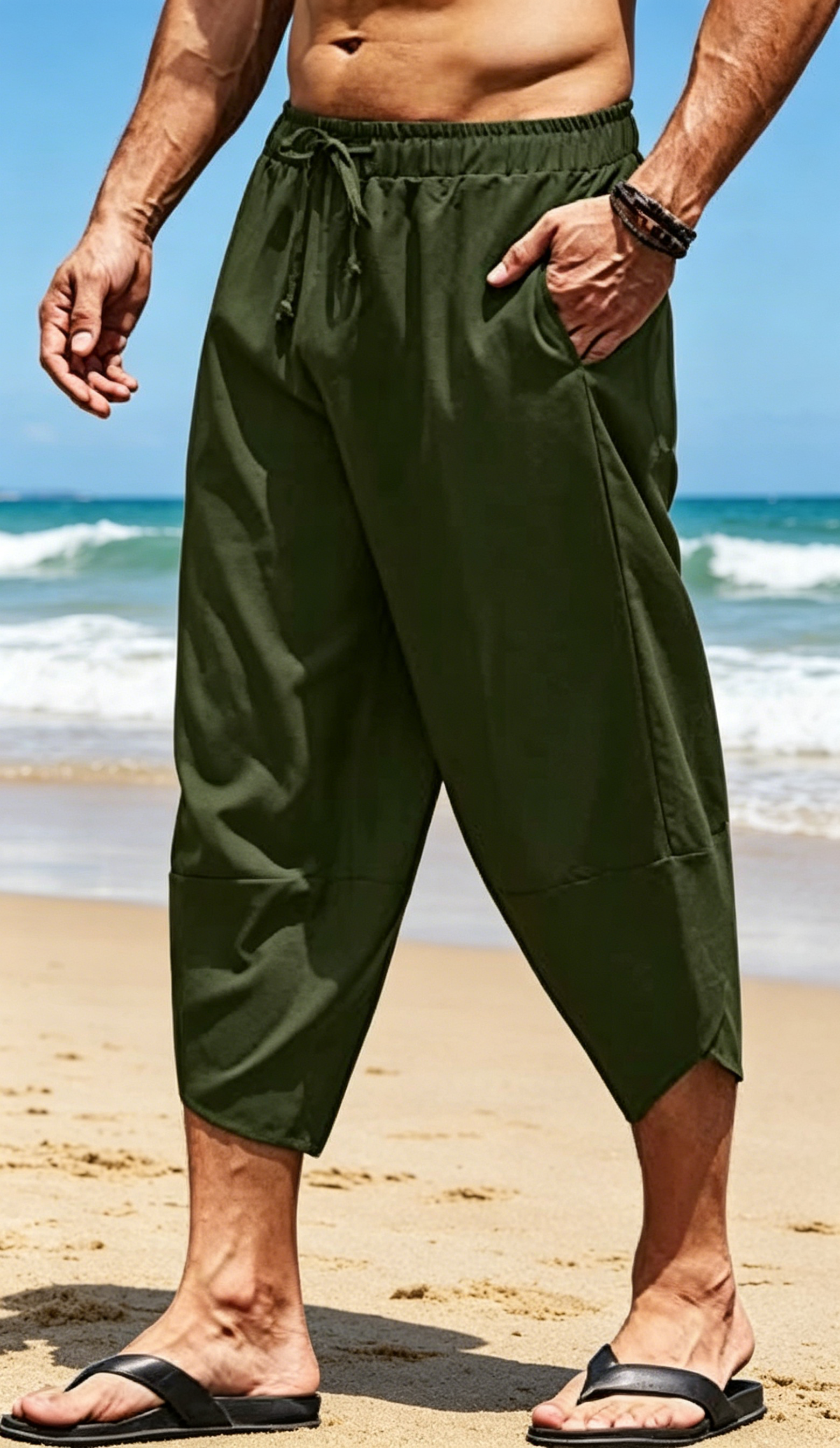 Pantalon capri bouffant décontracté pour homme