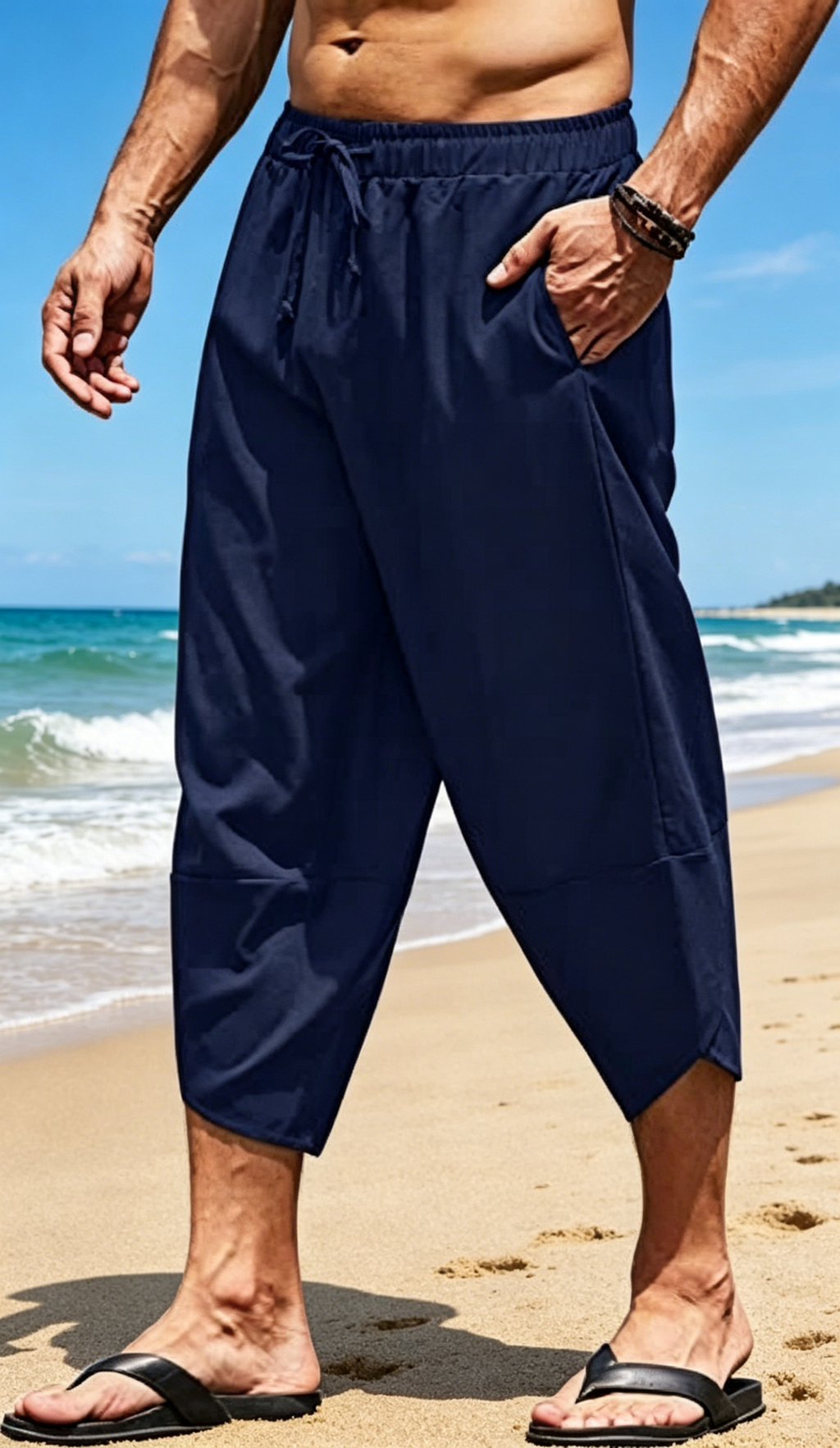 Pantalon capri bouffant décontracté pour homme