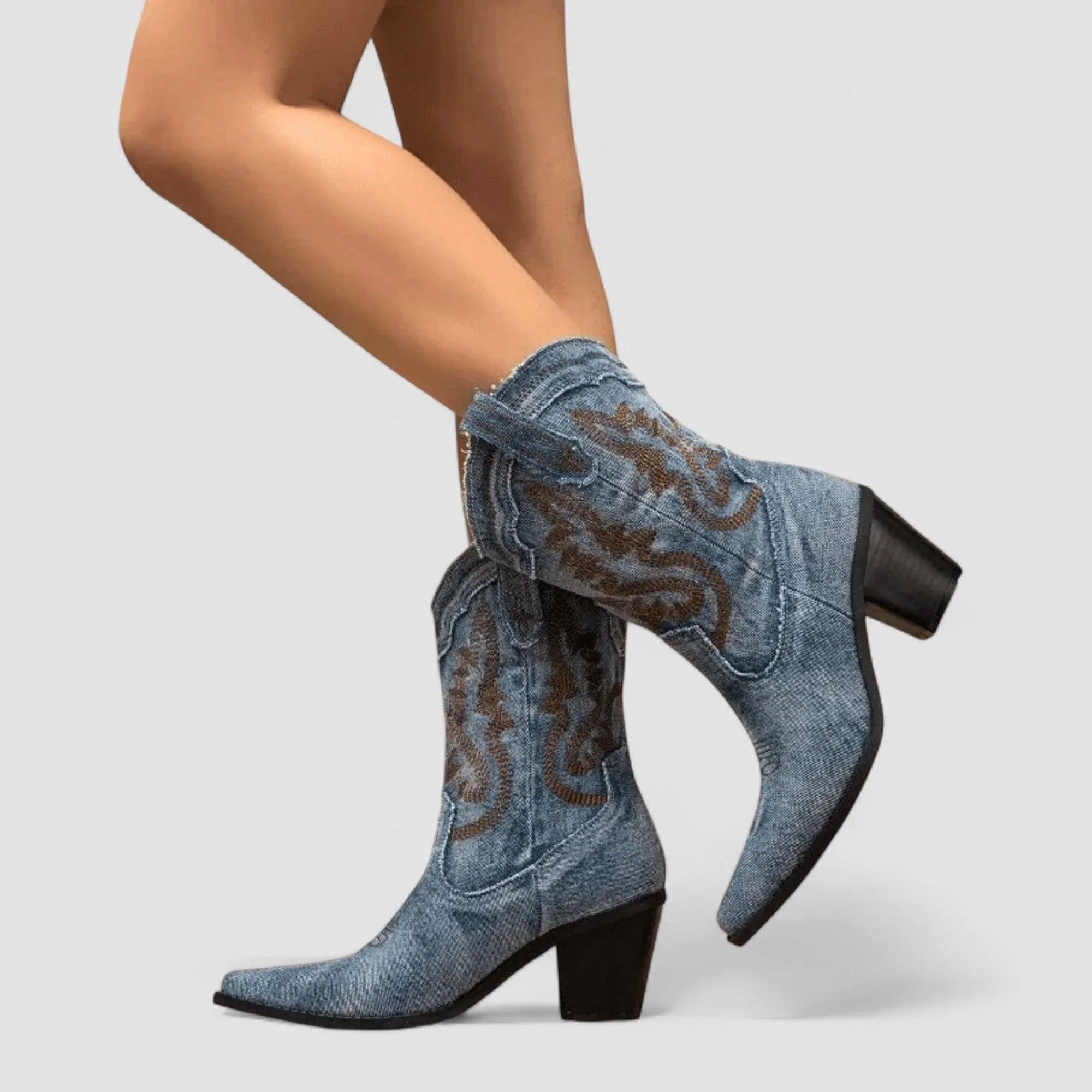 Selena – Orthopedische Denim Enkellaarsjes