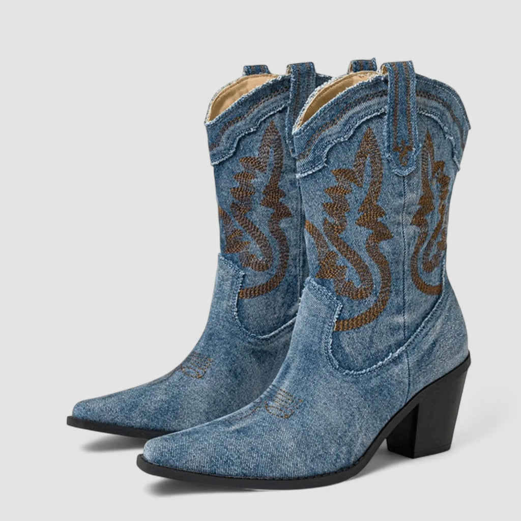 Selena – Orthopedische Denim Enkellaarsjes