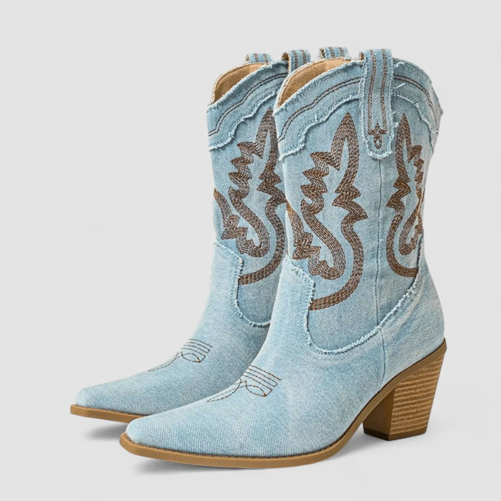 Selena – Orthopedische Denim Enkellaarsjes