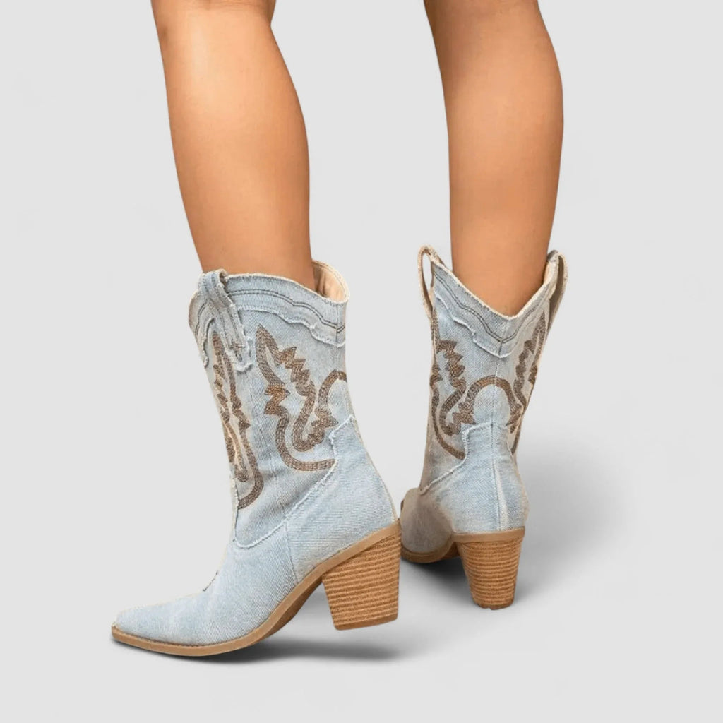 Selena – Orthopedische Denim Enkellaarsjes