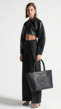 AURORA-Bolso de Cuero Negro y Elegante