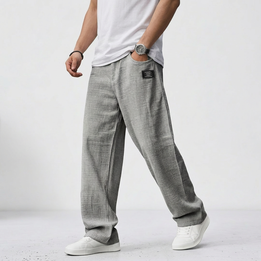 IVÁN|Pantalones de algodón y lino transpirables