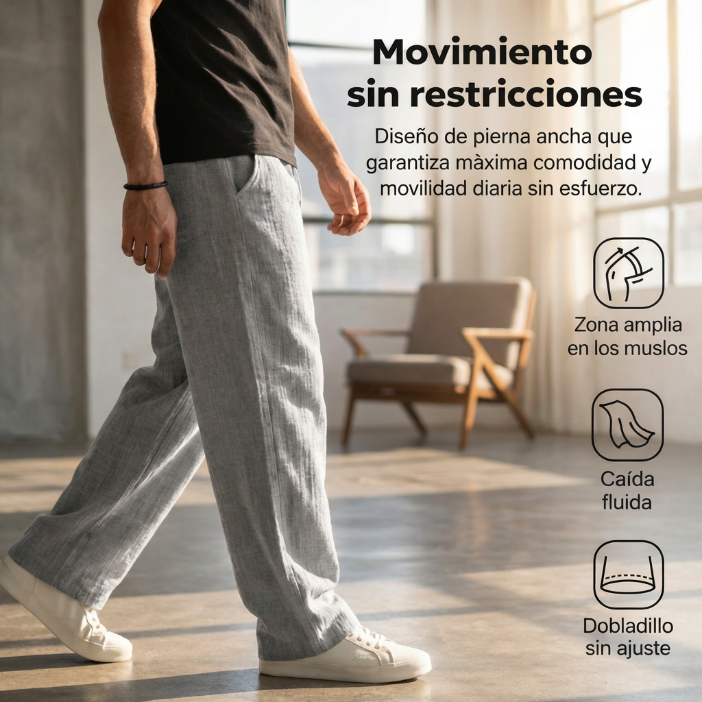 IVÁN|Pantalones de algodón y lino transpirables