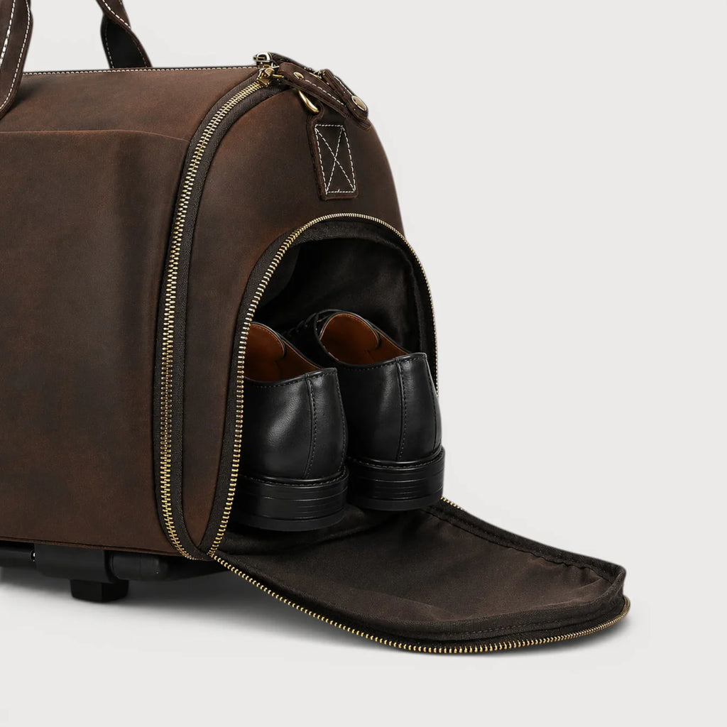 WILLY – Bolso Porta-Trajes Convertible en Cuero Premium (Ruedas)