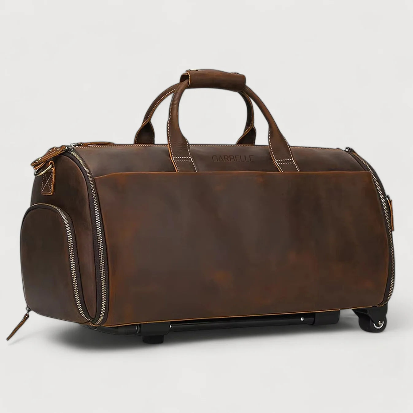 WILLY – Bolso Porta-Trajes Convertible en Cuero Premium (Ruedas)