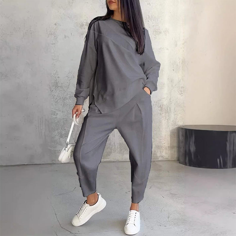 ZURI - Conjunto casual de dos piezas con sudadera holgada y pantalón jogger™