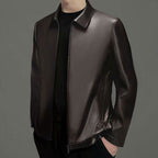 MATEO - Chaqueta de piel sintética con cuello camisero y cremallera frontal™